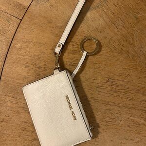 Michael Kors Ivory Wristlet with Gold Accents